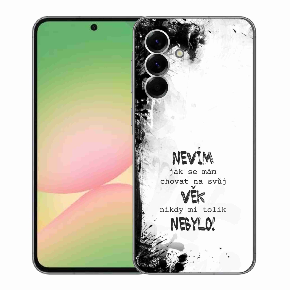 Gél borító mmCase Samsung Galaxy A56 5G - vicces szöveg 14 fehér háttér