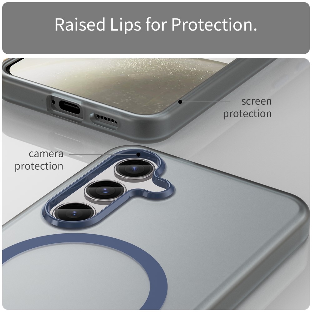 Frost gél tok MagSafe támogatással Samsung Galaxy S24+/S25+ készülékhez - sötétkék