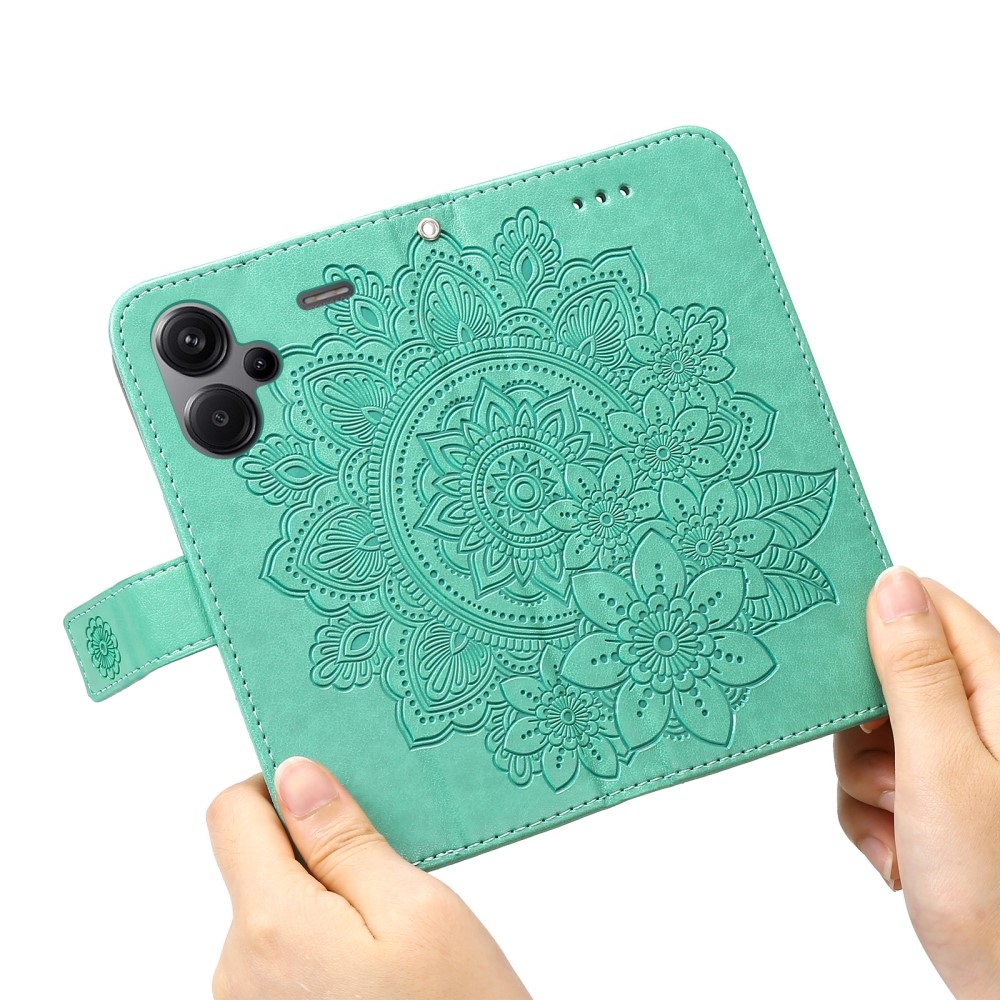 Mandala könyv tok a Xiaomi Redmi Note 13 Pro+ 5G számára - teal színű