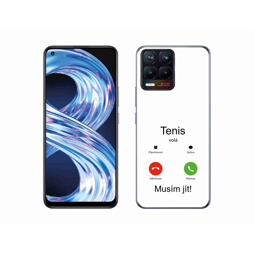 Gél borítás mmCase a Realme 8 4G-n - teniszhívások fehér háttérrel