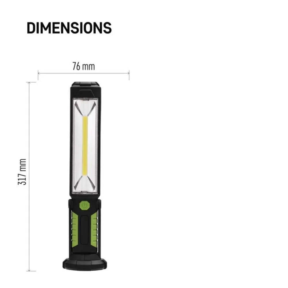 COB LED + LED munka zseblámpa P4525,500 lm,Li-Ion 2000 mAh