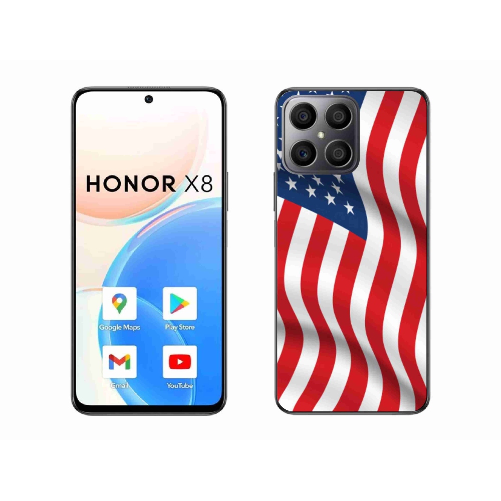Gél borítás mmCase a Honor X8 4G készülékhez - amerikai zászló