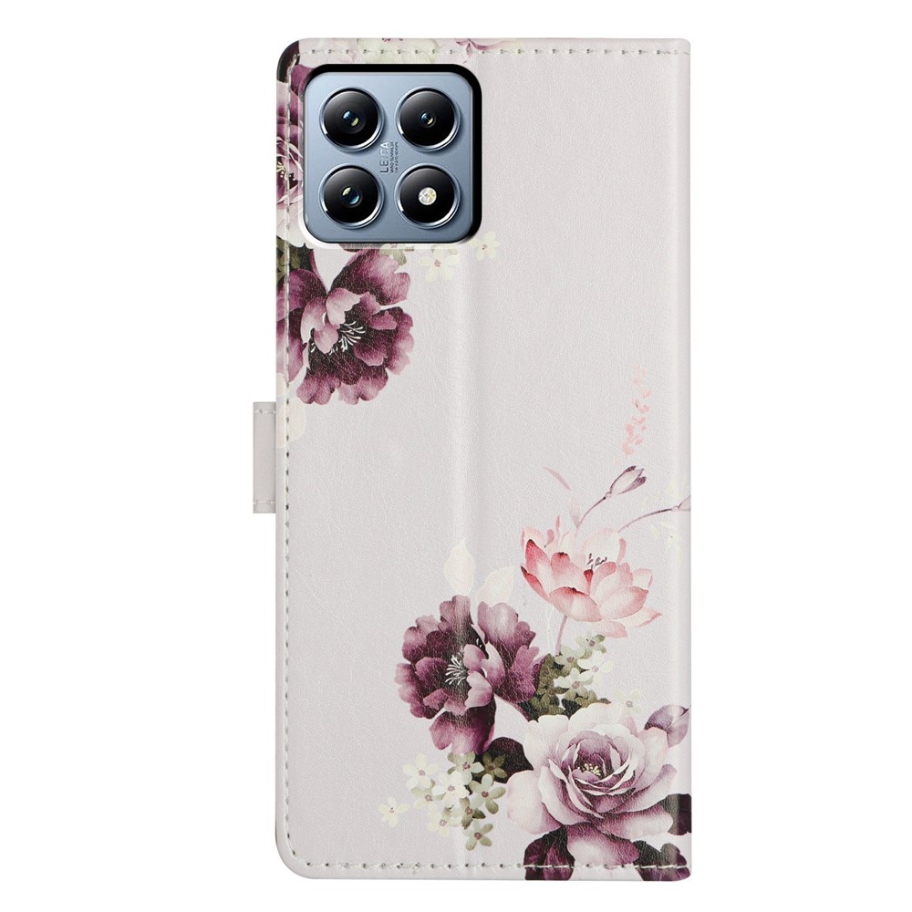 Biztonságos könyv tok Xiaomi 15T - rózsaszín virágok