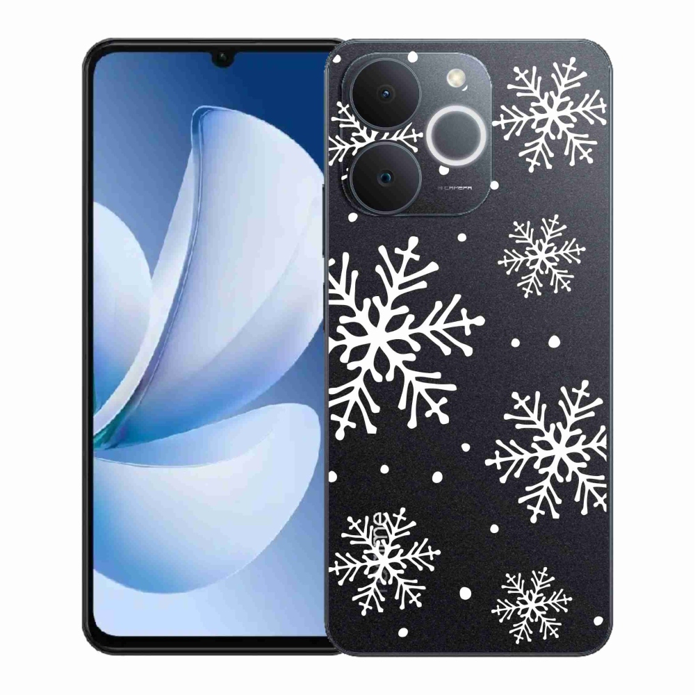 Zselés borítás mmCase a Realme Note 70T készülékhez - fehér pelyhek átlátszó háttéren