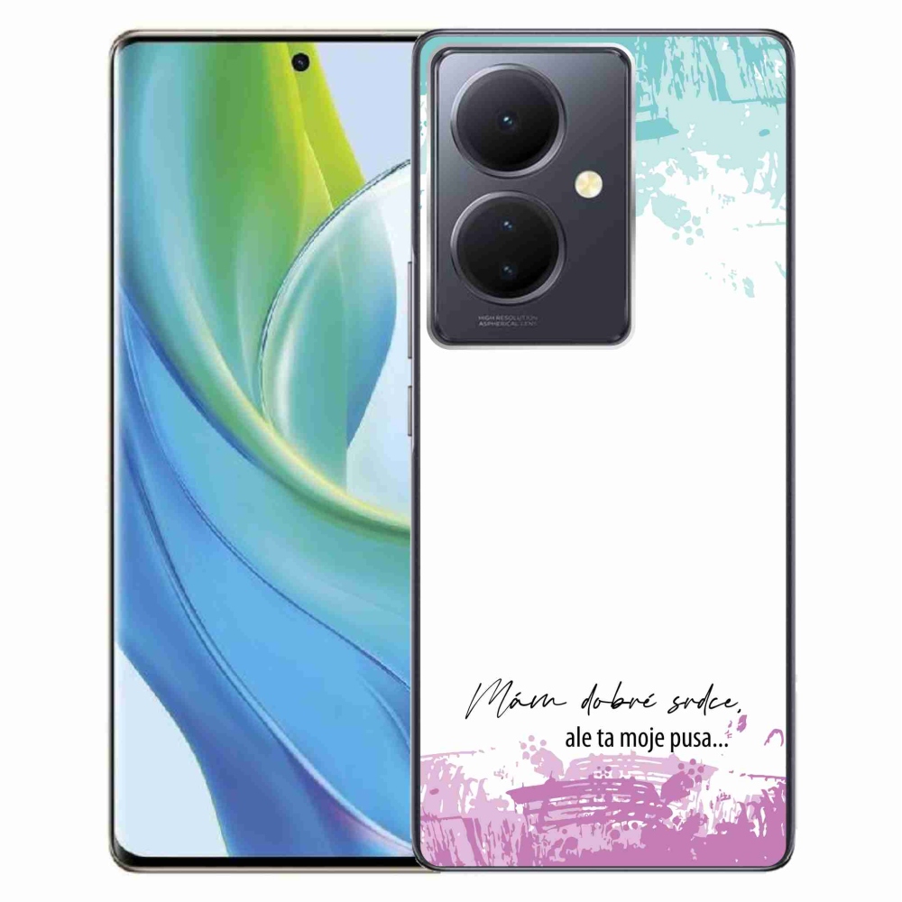 Gél borító mmCase a Vivo V29 Lite 5G-hez - vicces szöveg 3 fehér háttérrel