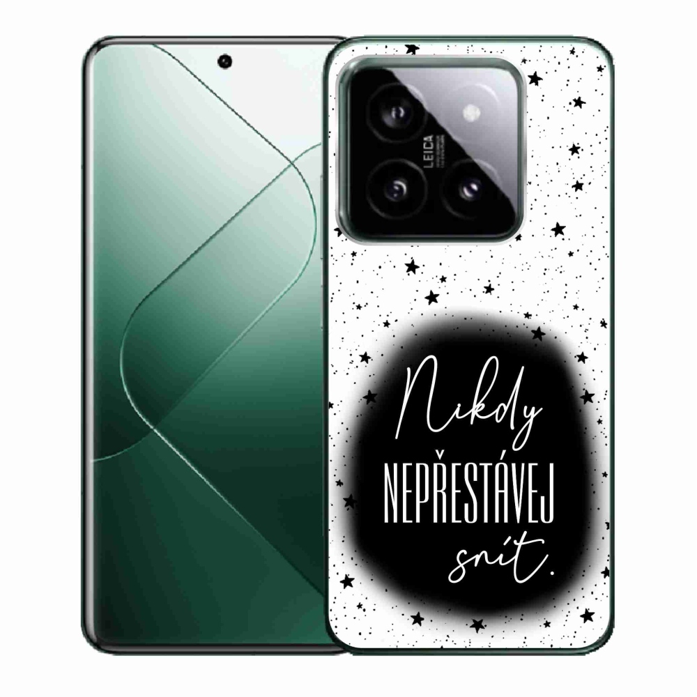 Gél borító mmCase a Xiaomi 14 - idézet 1 fekete-fehér háttérrel