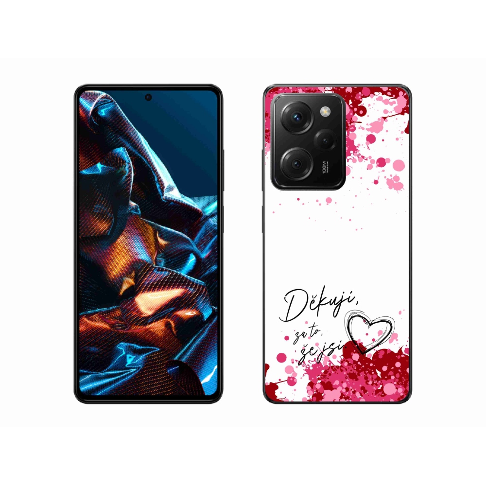 Gél borító mmCase a Xiaomi Poco X5 Pro 5G-hez - szerelmes szöveg 2 fehér háttér