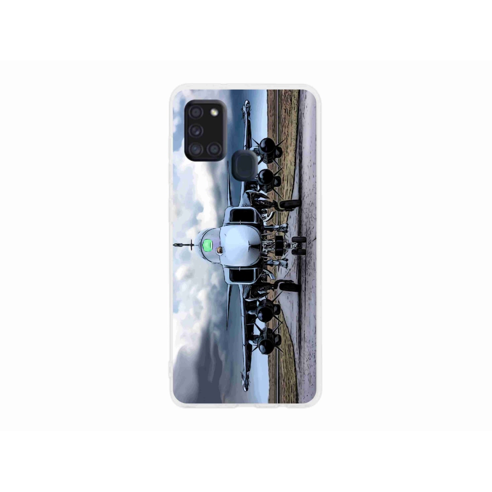 Gél borító mmCase Samsung Galaxy A21s - katonai repülőgépekhez