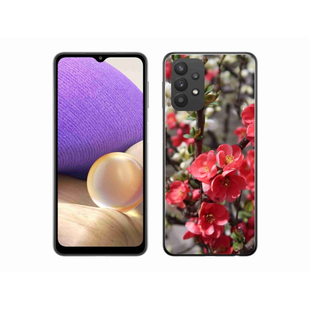 Gél védőhuzat mmCase Samsung Galaxy A32 5G - piros virágok