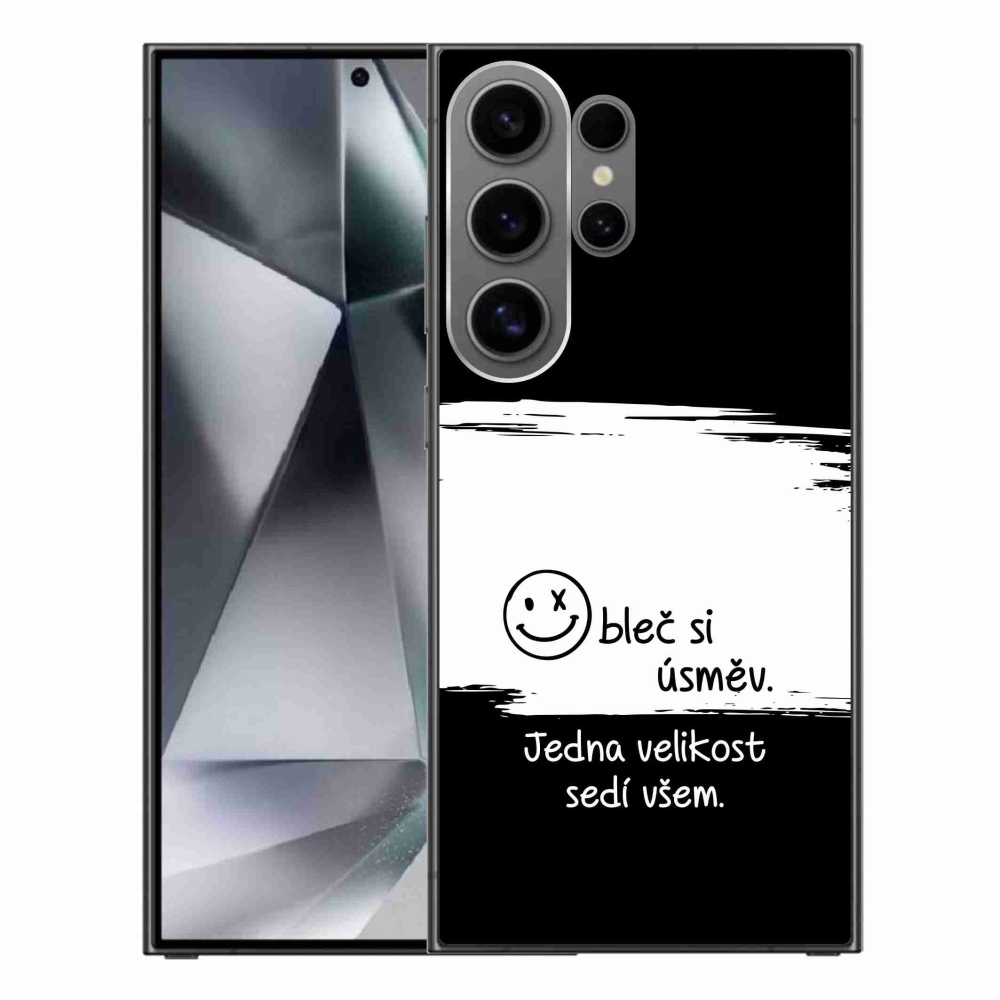 Gél borító mmCase Samsung Galaxy S24 Ultra - vicces szöveg 8 fekete és fehér háttérrel