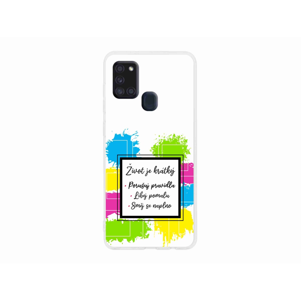 Gél borítás mmCase Samsung Galaxy A21s készülékhez - idézem 5 fehér háttér