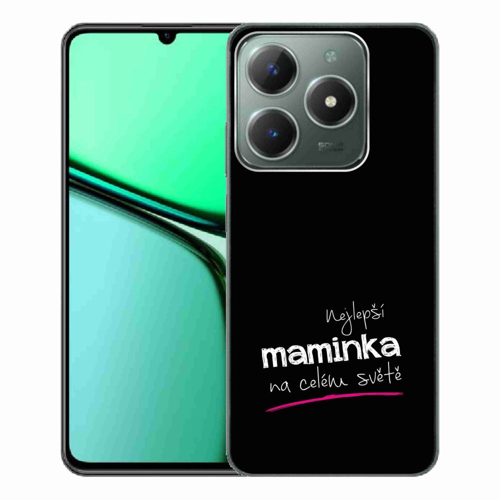 Gél borító mmCase a Realme C61-en - legjobb anya 4 fekete háttérrel