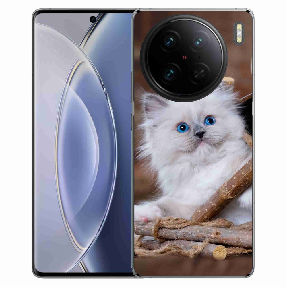 Gél borítás mmCase a Vivo X90 Pro készülékre - fehér cica
