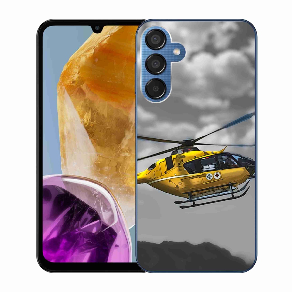 Gél védőhuzat mmCase Samsung Galaxy M15 5G - sárga helikopterhez