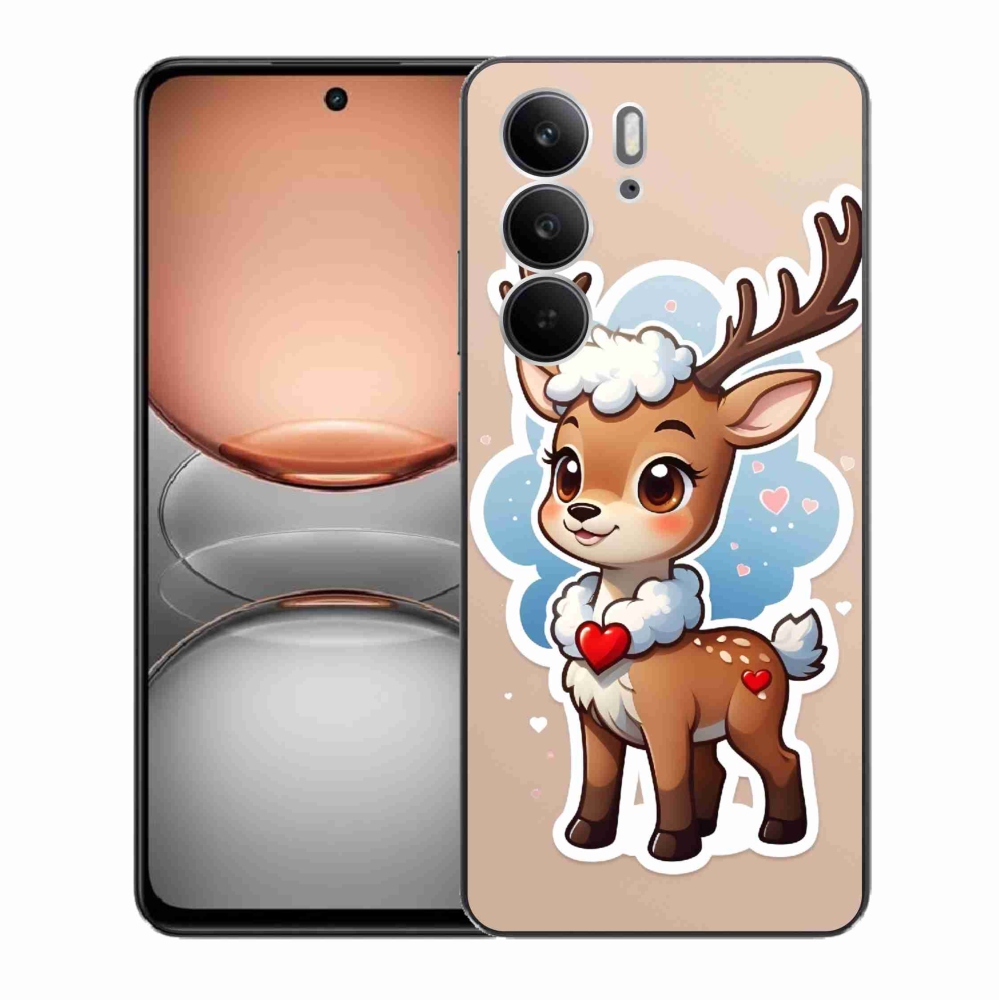 Zselés borító mmCase a Realme C75 készülékhez - rajzfilm rénszarvas