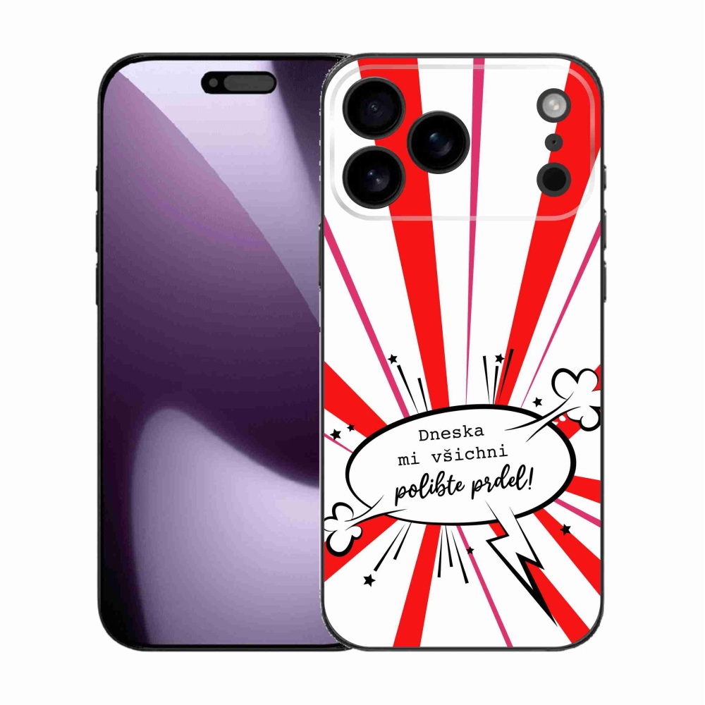 Gél borítás mmCase iPhone 17 Pro Max készülékhez - vicces szöveg 15 fehér háttér