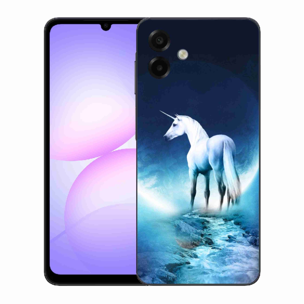 Gél védőhuzat mmCase Samsung Galaxy A07 4G - fehér egyszarvúhoz