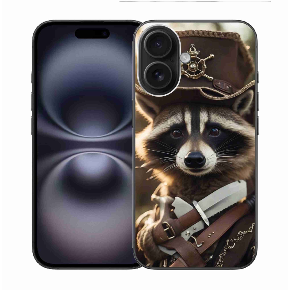 Zselés borítás mmCase iPhone 16 készülékhez - mosómedve egyenruhában