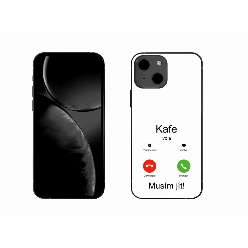 Gél borítás mmCase iPhone 13 6.1 készülékhez - kávé hívó fehér háttér