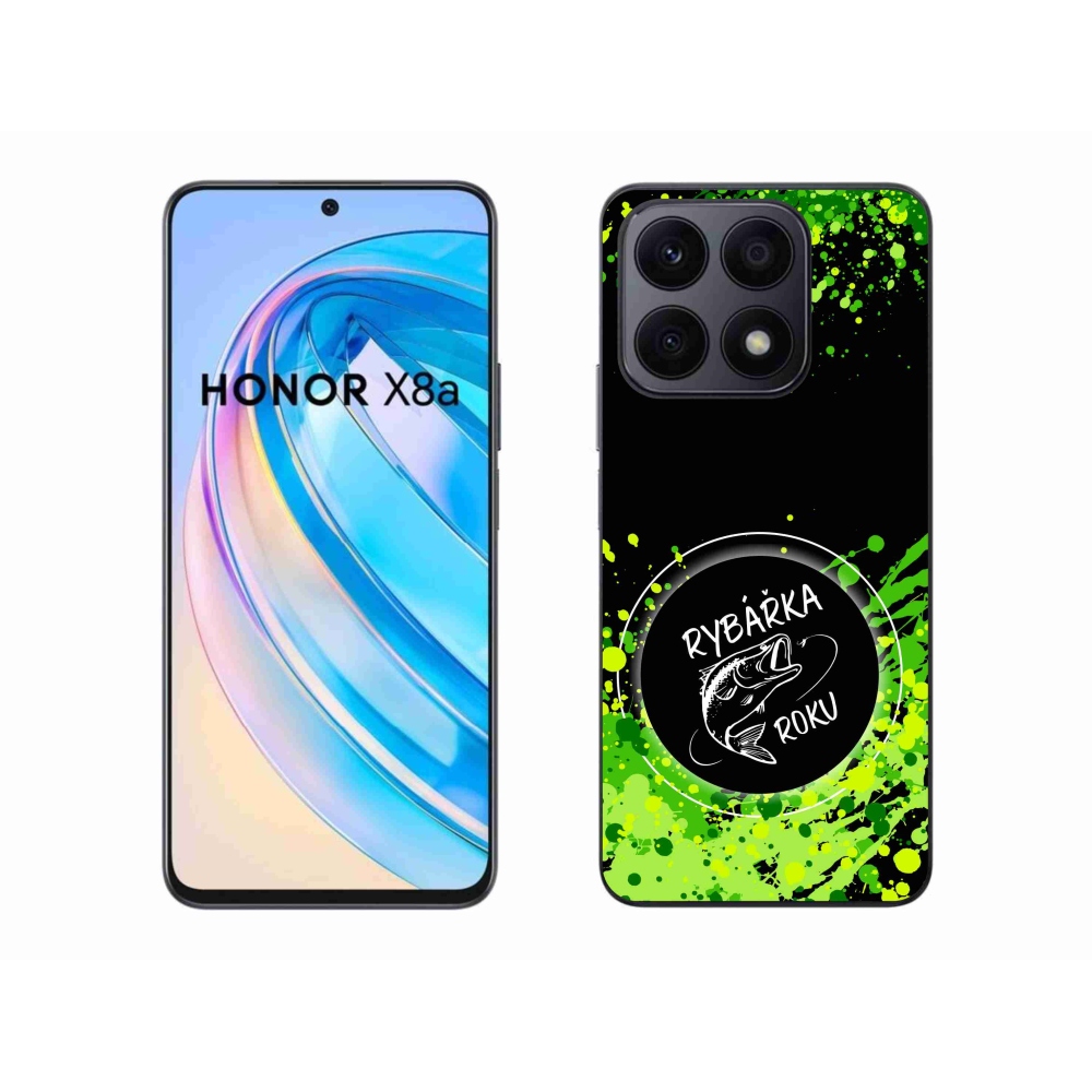 Zselés borító mmCase a Honor X8a számára - az év horgásza fekete háttérrel