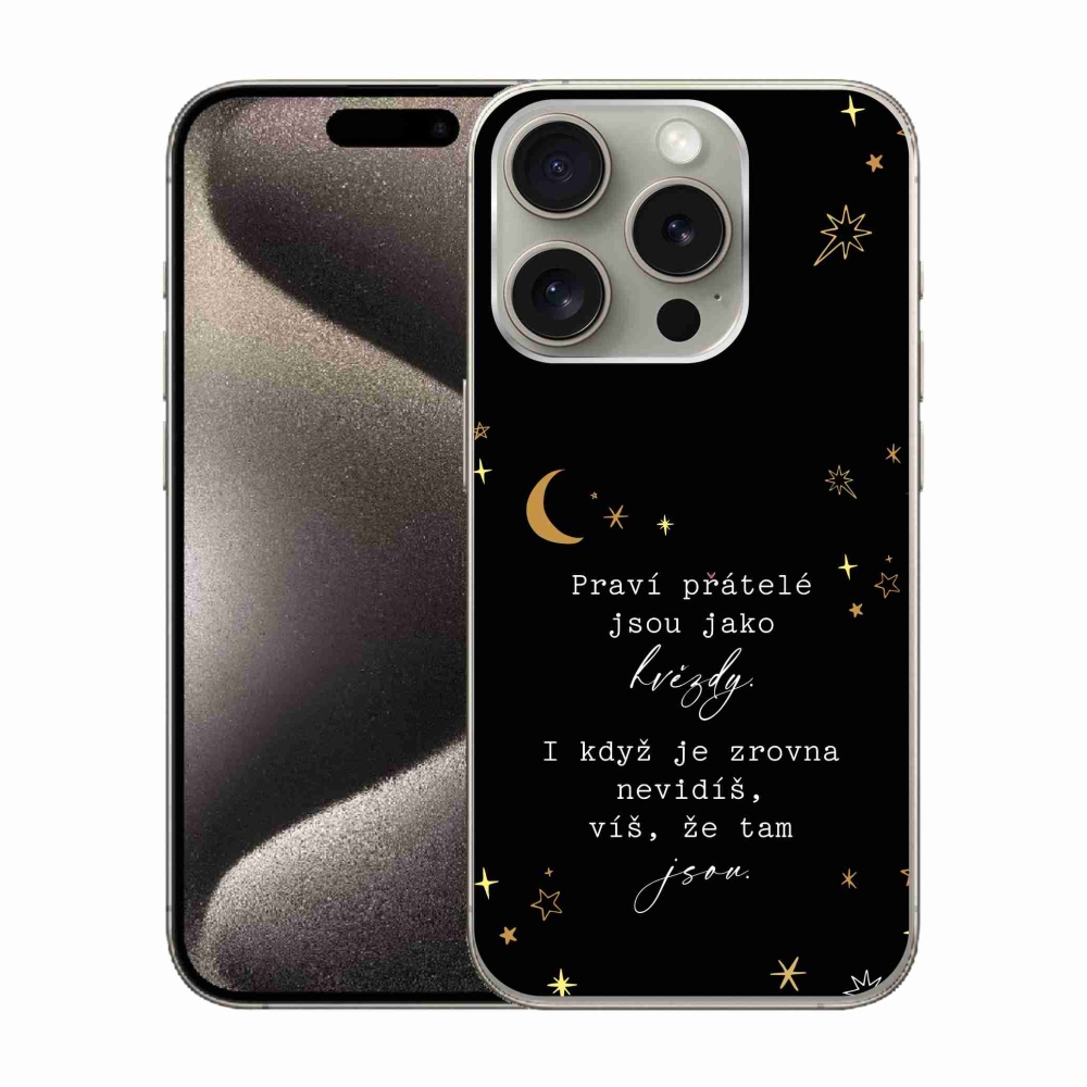 Gél borítás mmCase iPhone 15 Pro készülékhez - Idézet 6 fekete háttér