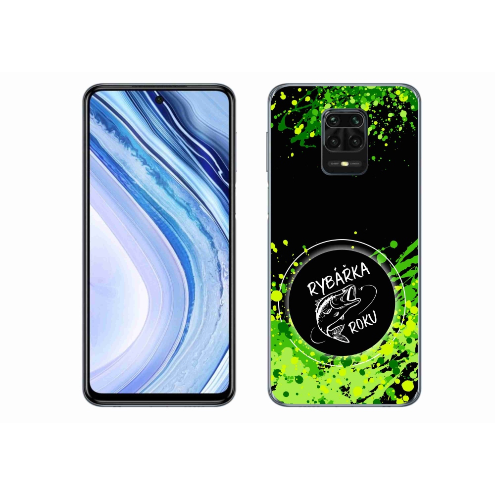 Gél borítás mmCase a Xiaomi Redmi Note 9 Pro számára - az év halászának fekete háttere