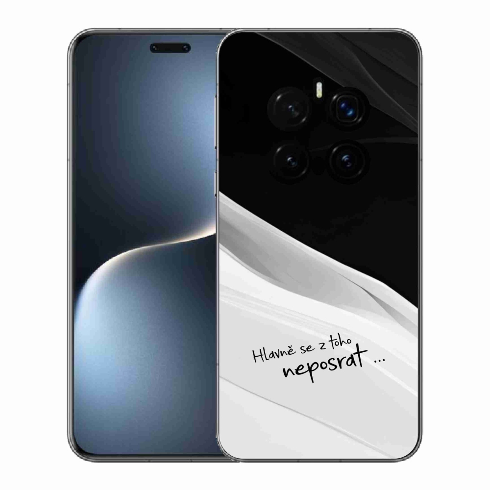 Gél borító mmCase a Honor Magic 7 Pro 5G készülékhez - vicces szöveg 13 fehér és fekete háttérrel