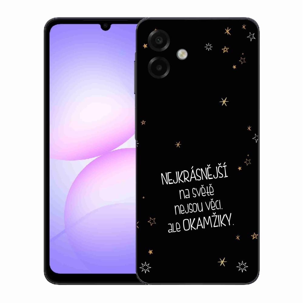 Gél borítás mmCase Samsung Galaxy A07 4G - idézet 4 fekete háttérrel