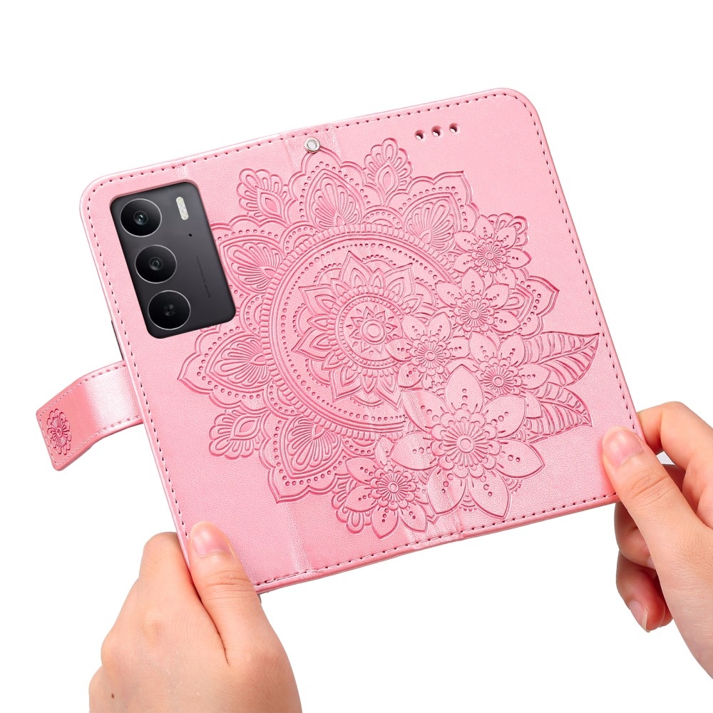 Mandala könyvtáska a Realme C75 készülékhez - rózsaszín