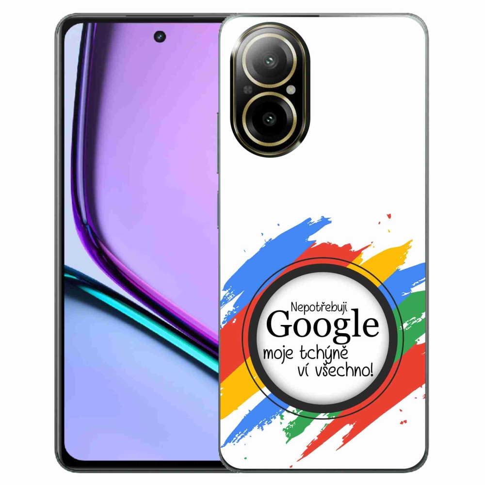 Gél borító mmCase a Realme C67-en - anyós tudja, hogy minden fehér háttérrel rendelkezik
