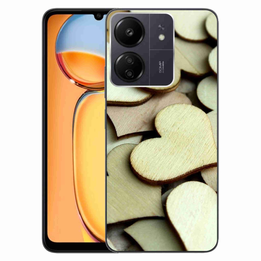 Gél borítás mmCase a Xiaomi Poco C65/Redmi 13C-hez - fából készült szívek