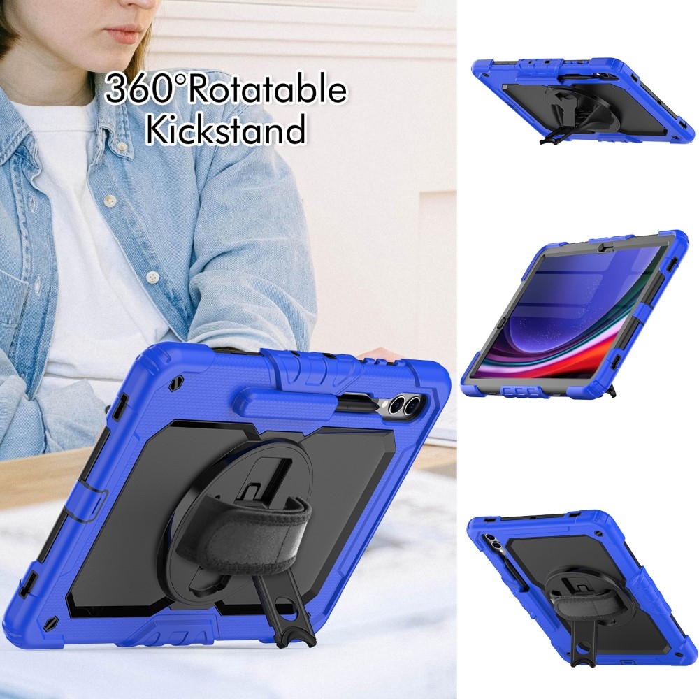 Rúgásálló borítás kézi fogantyúval Samsung Galaxy Tab S9+/Tab S10+ készülékhez - kék