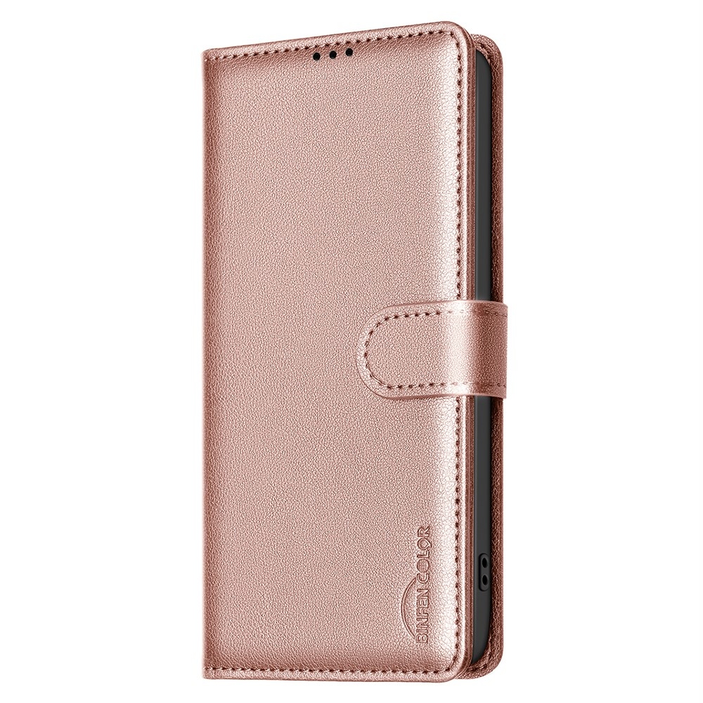 BINFEN könyv tok Samsung Galaxy A56 5G - rózsa arany