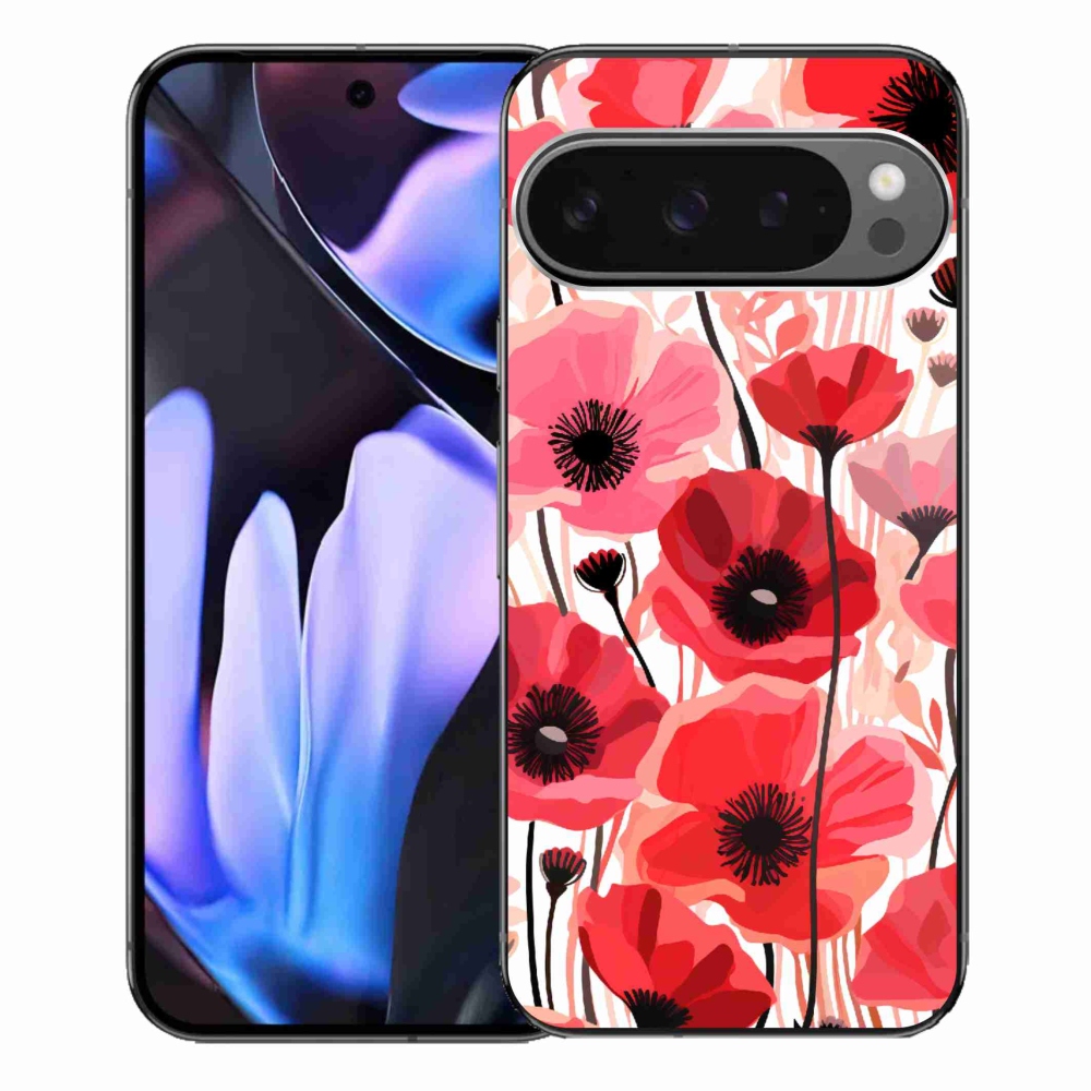 Zselés borítás mmCase a Google Pixel 9 Pro XL-hez - mákos 1