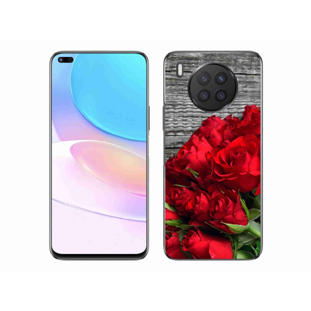 Gél borítás mmCase a Huawei Nova 8i készülékhez - piros rózsa
