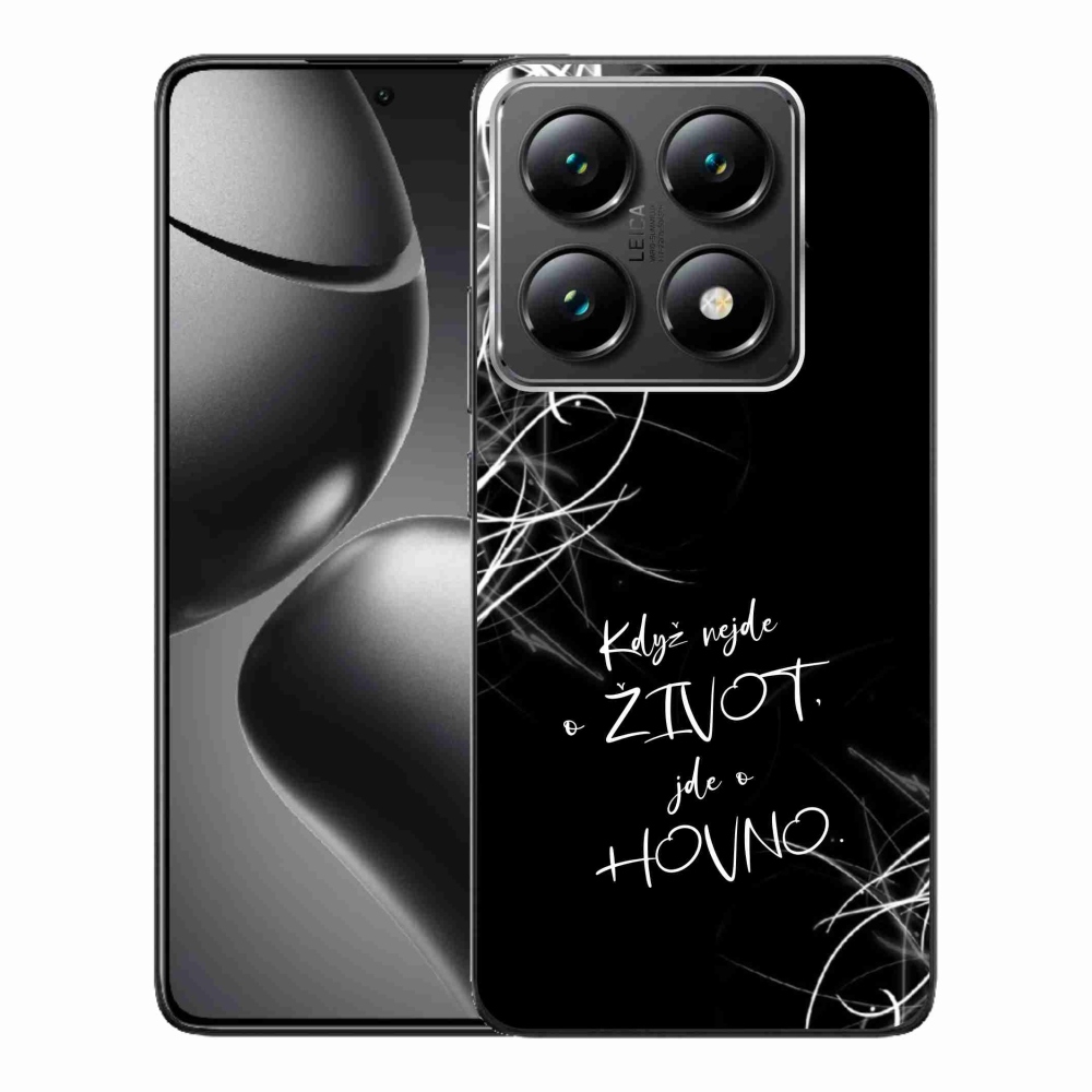 Gél borító mmCase a Xiaomi 14T Pro számára - vicces szöveg 16 fekete háttérrel