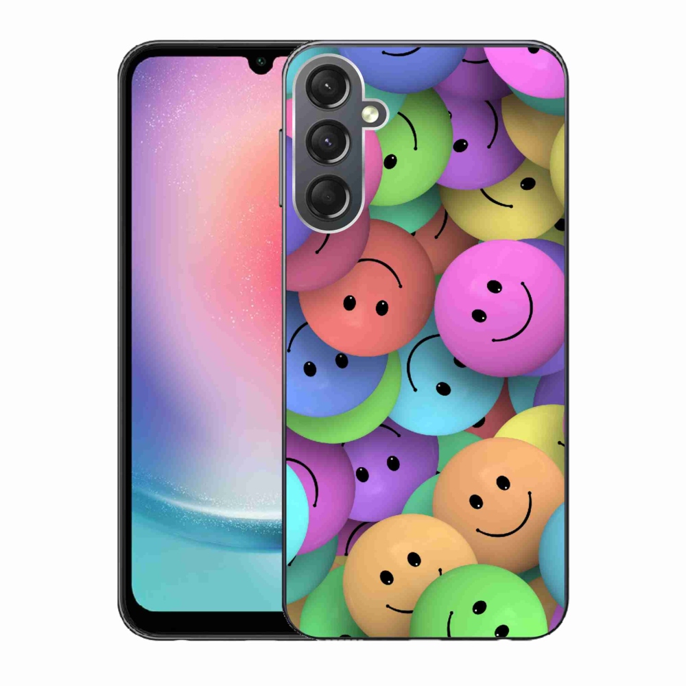 Gél borítás mmCase Samsung Galaxy A24 készülékhez - színes smiley-k