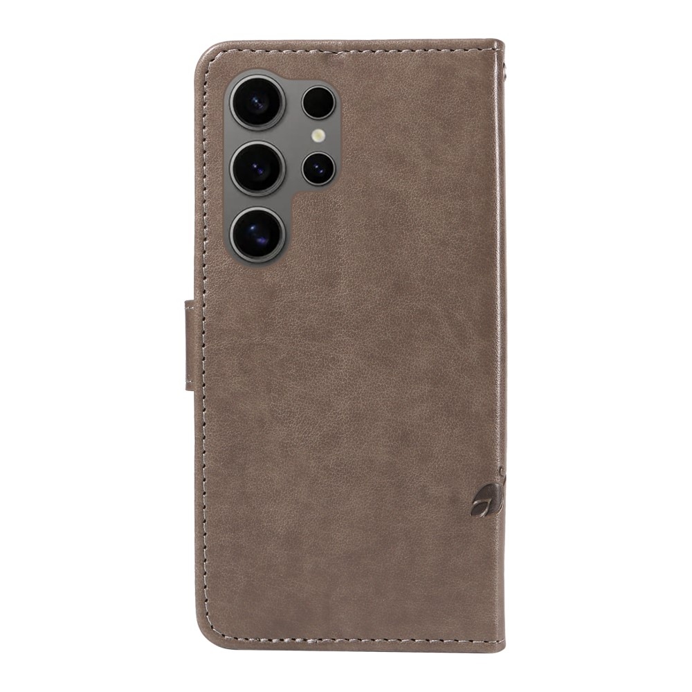 Pillangók könyv tok Samsung Galaxy S25 Ultra készülékhez - szürke
