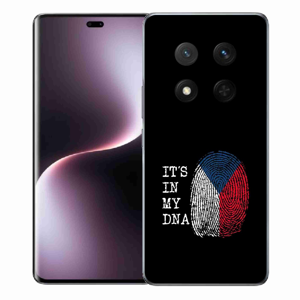 Gél borító mmCase a Honor Magic 7 Lite 5G - zászlós ujjlenyomat fekete háttérrel