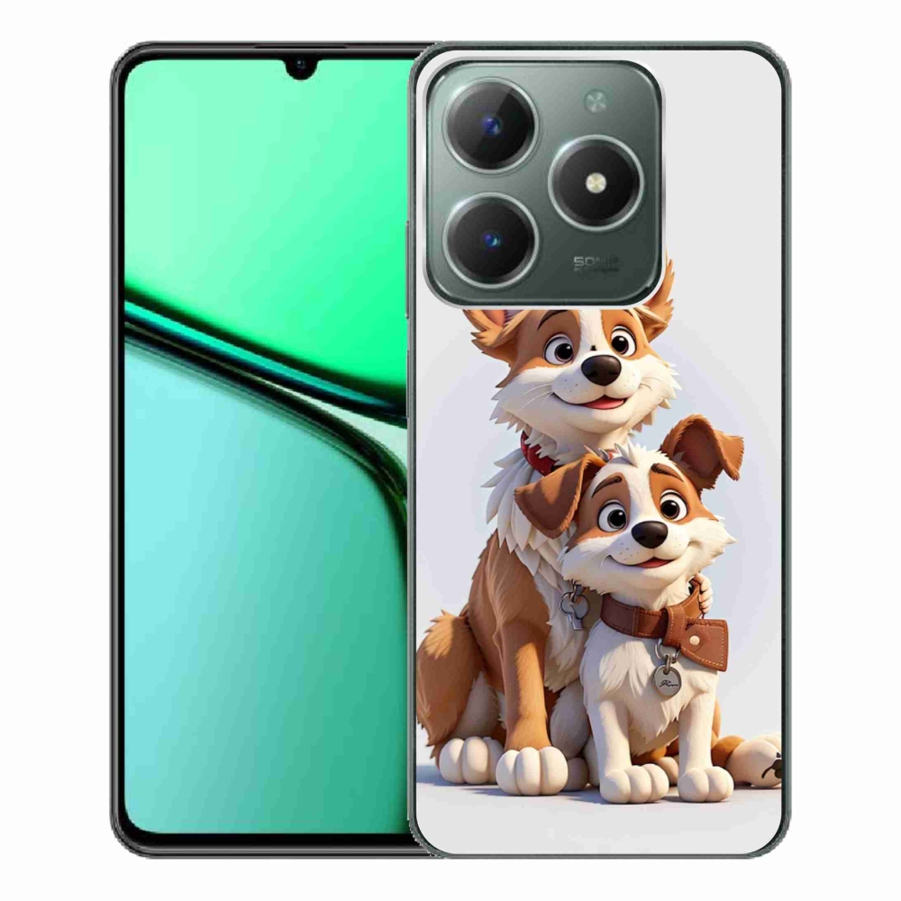 Gél borító mmCase a Realme C61 készülékhez - kutyák rajzolása