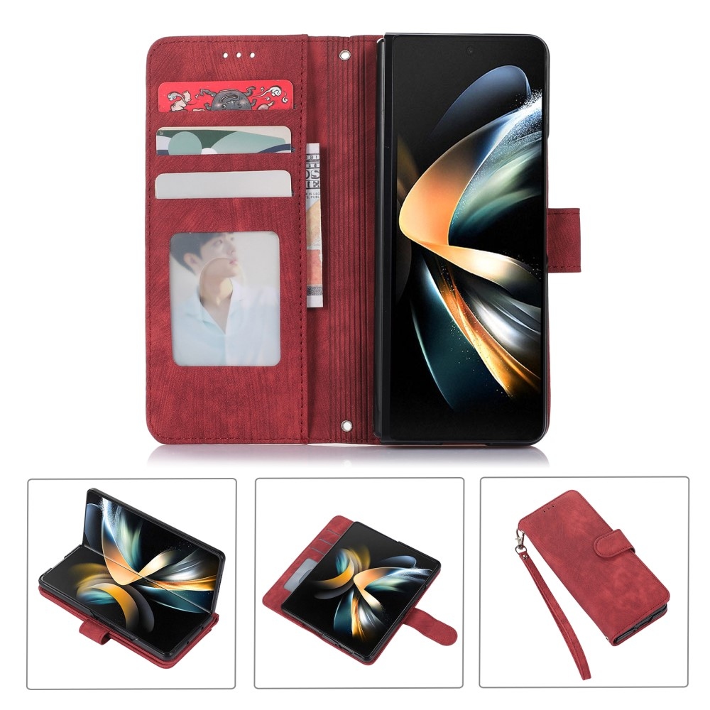 Tárcás könyvtáska Samsung Galaxy Z Fold5 5G - piros