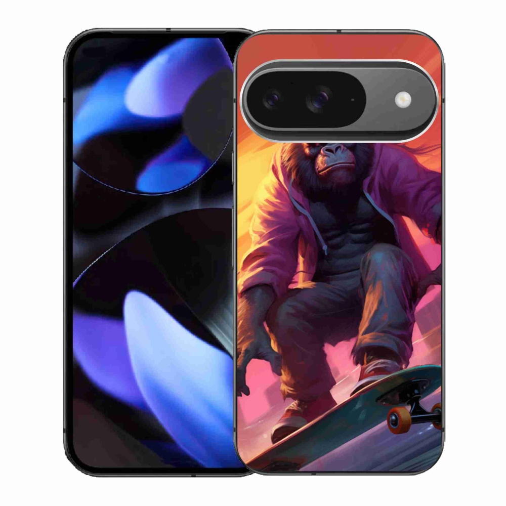 Gél borítás mmCase a Google Pixel 9/9 Pro számára - gorilla a gördeszkán