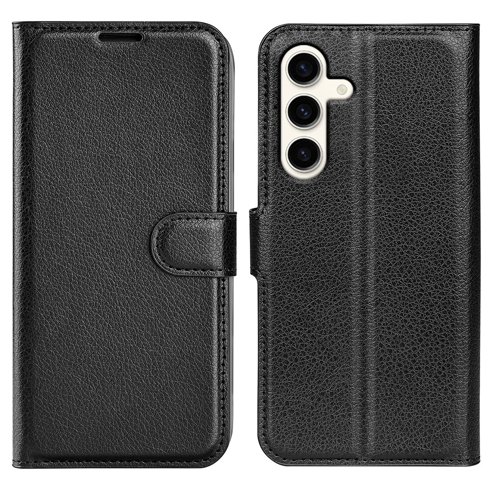 Litchi könyv tok Samsung Galaxy S24+ készülékhez - fekete