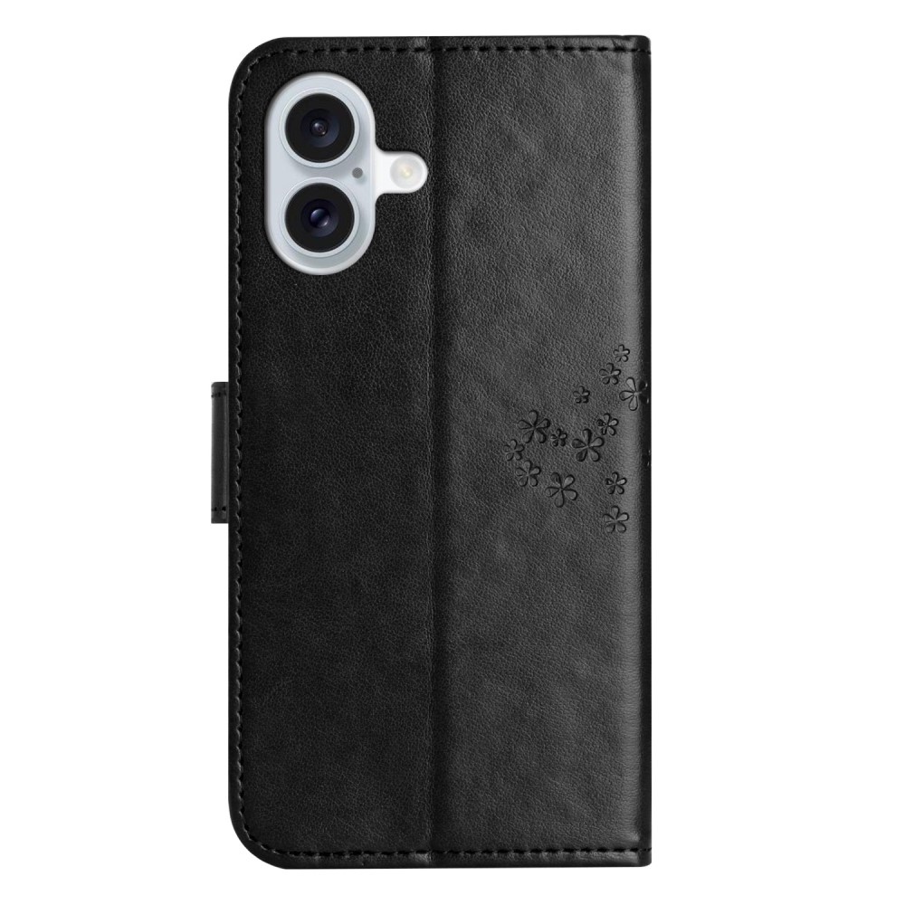 Fa könyv tok iPhone 16-hoz - fekete