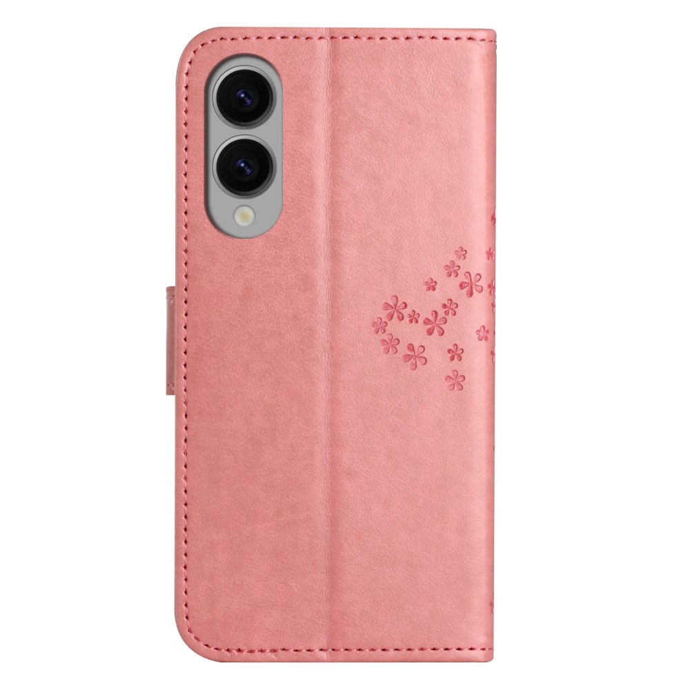 Fás könyv tok Samsung Galaxy S25 Edge készülékhez - rózsaszín