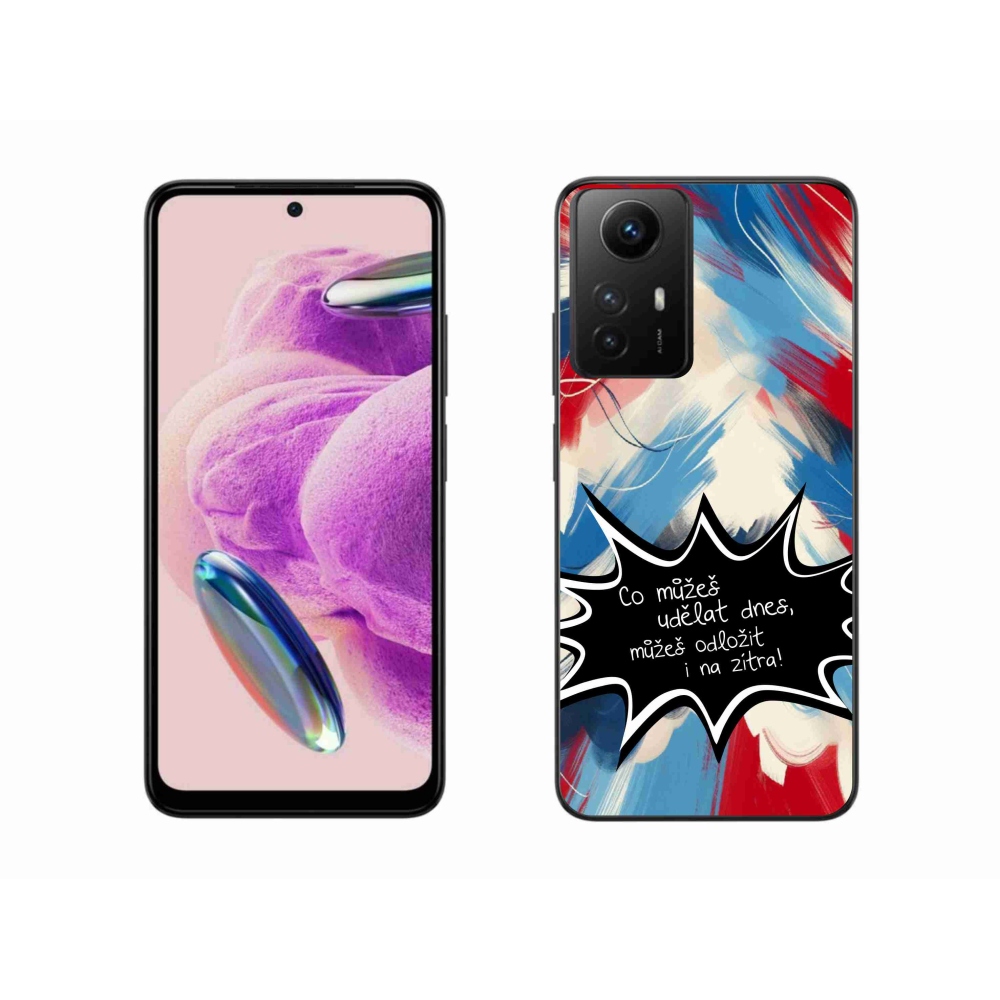 Gél borító mmCase a Xiaomi Redmi Note 12S-hez - vicces szöveg 9 fekete háttérrel