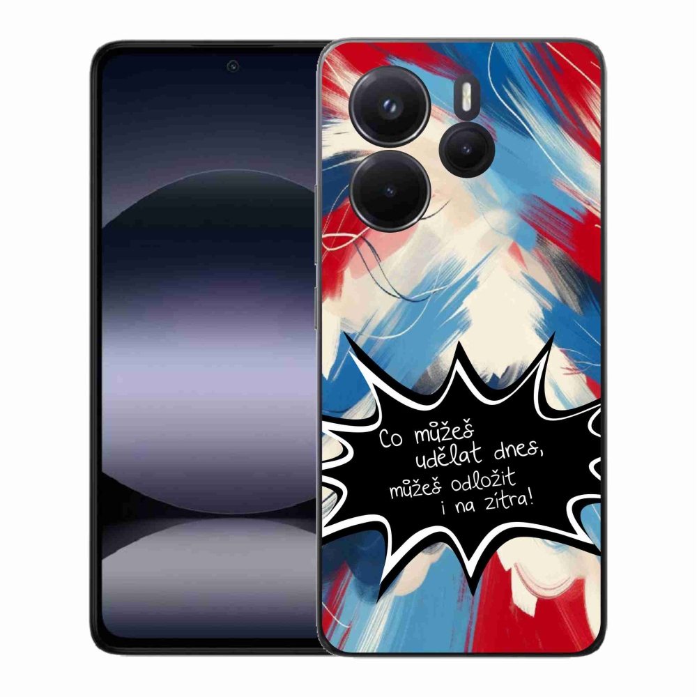 Gél borító mmCase a Xiaomi Redmi Note 14-hez - vicces szöveg 9 fekete háttérrel