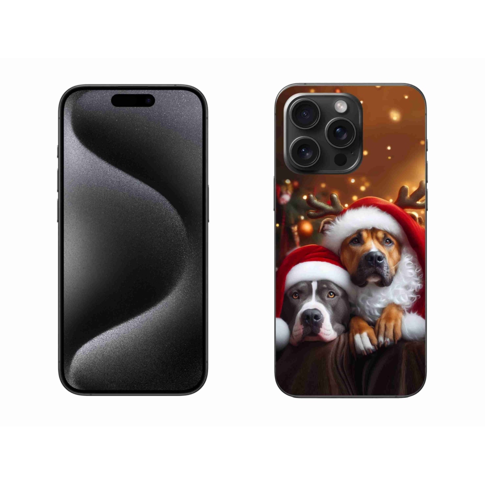 Gél borítás mmCase iPhone 15 Pro Max készülékhez - Karácsonyi kutyák