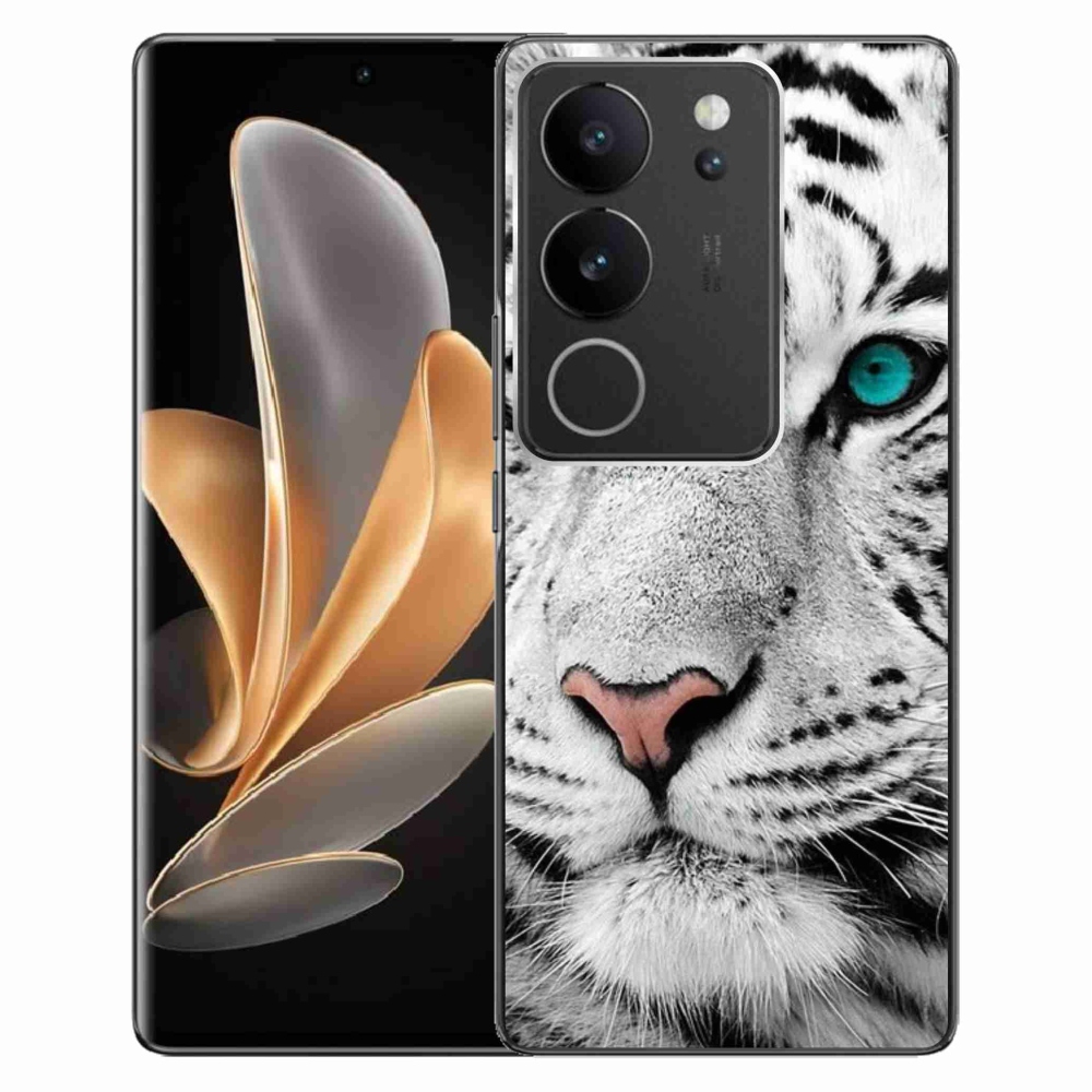 Gél borítás mmCase a Vivo V29 5G-hez - fehér tigris