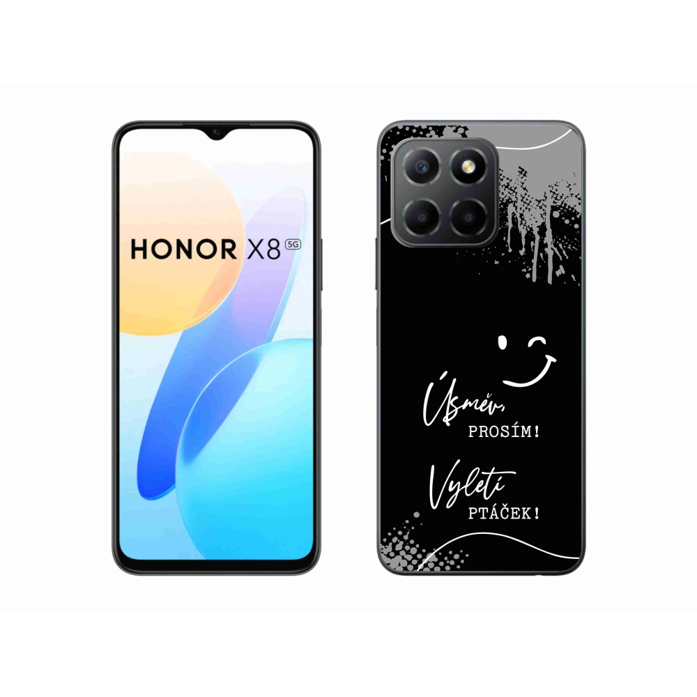 Gél borító mmCase a Honor X8 5G/Honor 70 Lite 5G készülékhez - vicces szöveg 4 fekete háttérrel